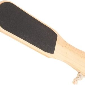 Showay Double-Sided Wood Foot Rasp Dead Skin Callus Remover Foot File Exfoliating Brush Wooden Handle Pedicure Scrubber