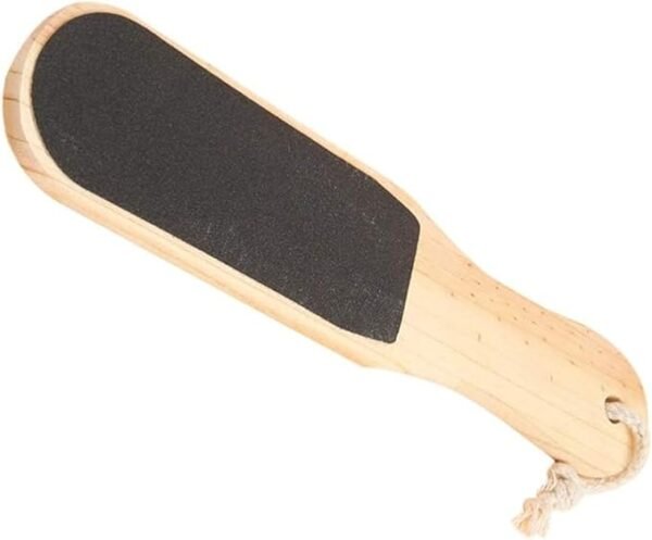 Showay Double-Sided Wood Foot Rasp Dead Skin Callus Remover Foot File Exfoliating Brush Wooden Handle Pedicure Scrubber