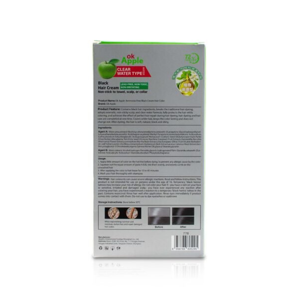 Ok Apple Ammonia Free Black Hair Cream - Image 3