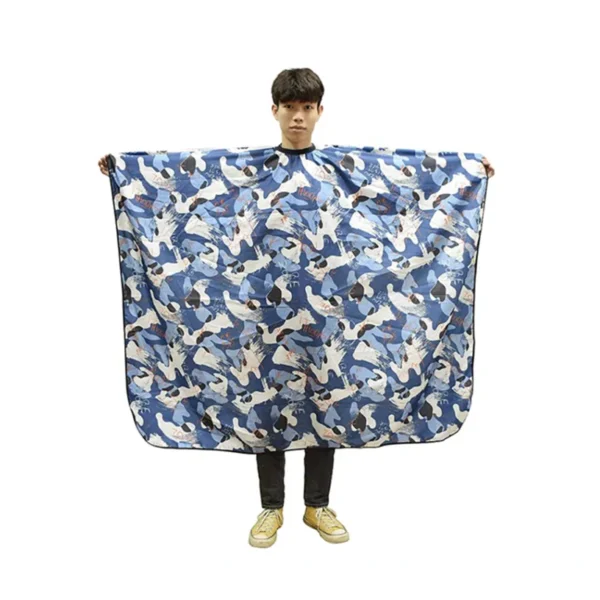Kids Cutting Cape J-‏963 Size (‏140*160cm) - Fun Paint Splash Haircut Cape in Blue – Large, Waterproof & Easy to Clean - Image 2