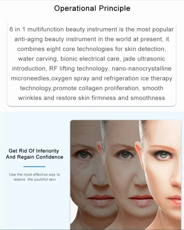 SA-H5021 6-in-1 Multifunction Hydrogen Facial Machine – Professional Skin Rejuvenation, Deep Cleansing, RF Lifting & Nano Spray Beauty Device - Image 7