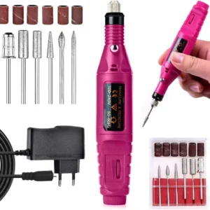 Nail Drill YM-100 Electric Nail File - Adjustable Speed Manicure & Pedicure Machine with 6 Drill Bits for Acrylic, Gel Nails & Nail Art