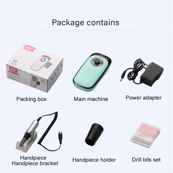 Rechargeable Nail Drill M-7 – Portable, Low Noise, Adjustable Speed Electric Nail File for Acrylic & Gel Nails - Image 3