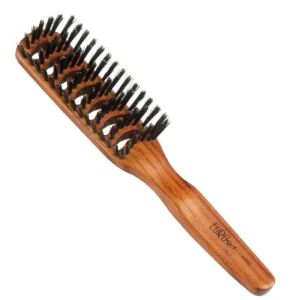 Euro Stil Wooden Flat Brush - Natural Styling Tool for All Hair Types