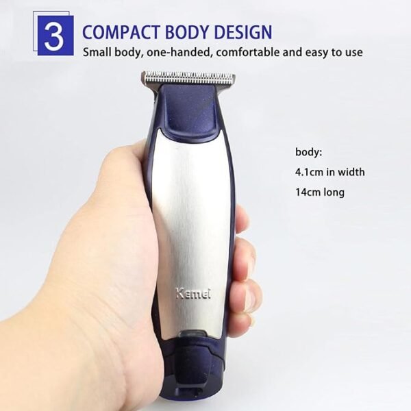 KEMEI Men's Self-Cut Hair Trimmer Waterproof Cordless Rechargeable Hair Cutting Clippers Groomer with Stainless Steel - Image 4