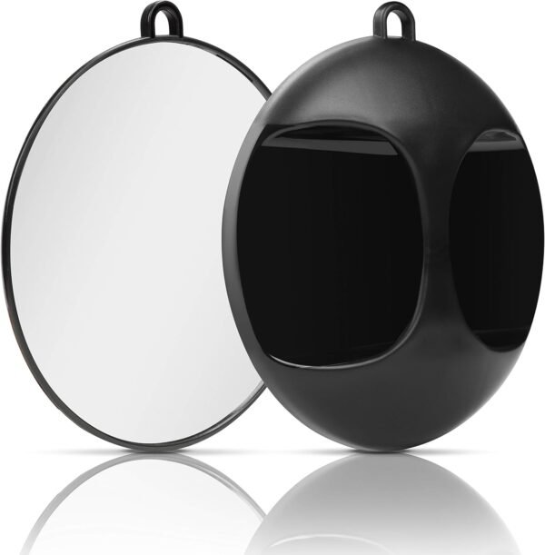 Kurtzy Lightweight Handheld Round Hairdressing Mirror - Use the Handle or Hang on the Wall for Barbers, Salons and Beauticians - Viewing Mirror for Back of the Head Haircuts and Styling - Image 5