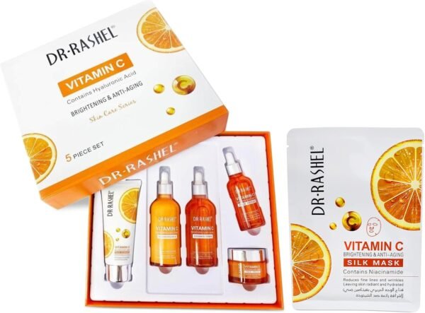 Dr Rashel Vitamin C Skin Care Series , Contains Hyaluronic Acid, Anti Aging and Collagen Essence ( Pack Of 5 Piece Set ) + 1 Pcs of Vitamin C Silk Mask - Image 6