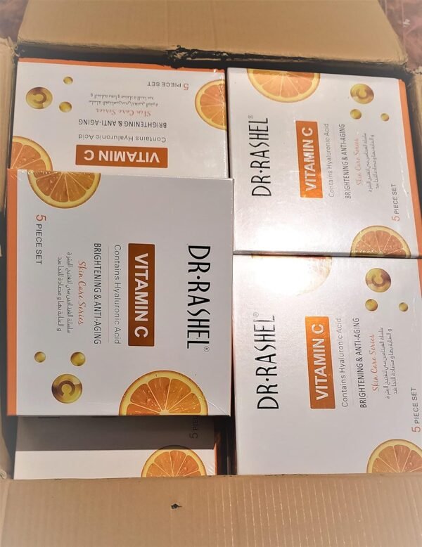 Dr Rashel Vitamin C Skin Care Series , Contains Hyaluronic Acid, Anti Aging and Collagen Essence ( Pack Of 5 Piece Set ) + 1 Pcs of Vitamin C Silk Mask - Image 2