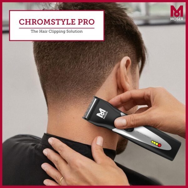 Moser ChromStyle Professional Cordless Hair Clipper (Made in Germany) | 90 Min Operation and 60min Quick Charge | Adjustable Cutting Length | Quick Change Blade (1871-0181) - Image 2