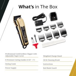 Wahl Professional 5 Star Cordless Magic Clip Gold, High-Performance Hair Clipper with 100+ Minute Run Time, Lithium Ion, Gold