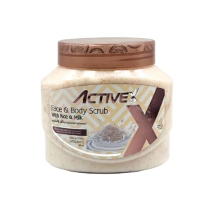 Ask An Expert ActiveX Face & Body Scrub 500 ML - Rice & Milk - Gentle Exfoliation with Rice & Milk for Soft, Radiant Skin