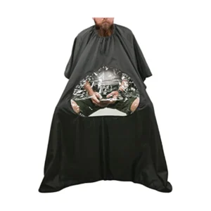 Cutting Cape with See-Through Mobile Window - Black 00139