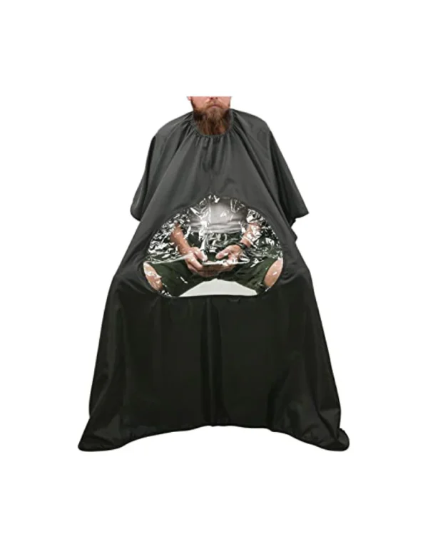 Cutting Cape with See-Through Mobile Window - Black 00139