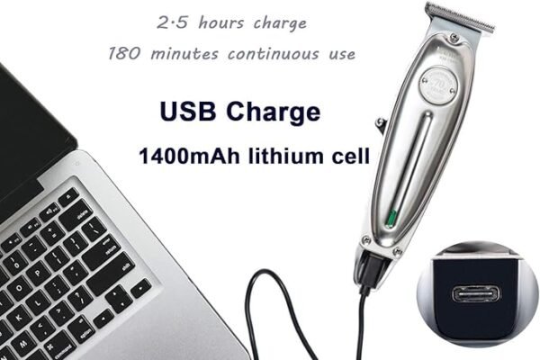 Kemei Original KM-1949 Professional Rechargeable and Cordless Hair Clipper Runtime: 120 min Trimmer for Men (Silver) - Image 3