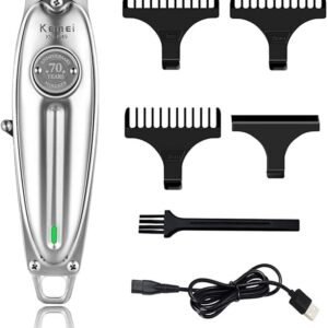 Kemei Original KM-1949 Professional Rechargeable and Cordless Hair Clipper Runtime: 120 min Trimmer for Men (Silver)