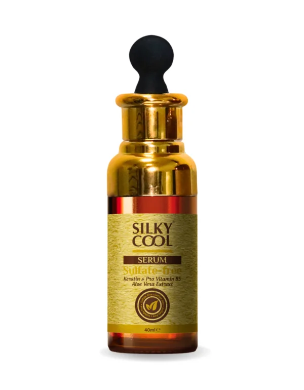 Silky Cool Sulfate-Free Hair Serum – With Keratin, Pro-Vitamin B5 & Aloe Vera – Repairs Dry, Damaged & Frizzy Hair – for All Hair Types – 40ml